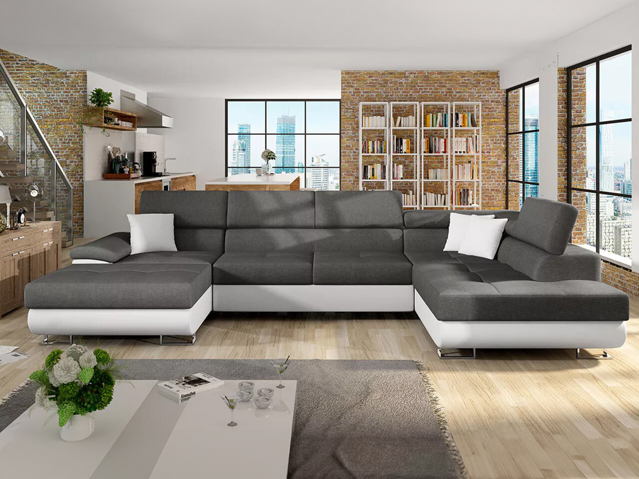 Corner sofa Comfivo Ruta IV (Soft 017 + Lux 06 + Soft 017)