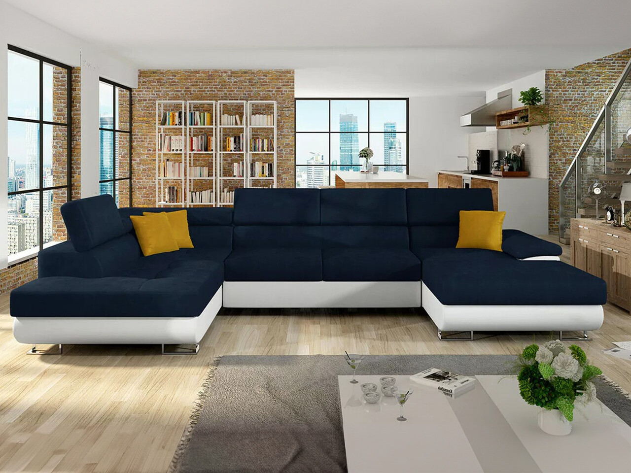 Corner sofa Comfivo Ruta IV (Soft 017 + Uttario Velvet 2967 + Uttario Velvet 2959)