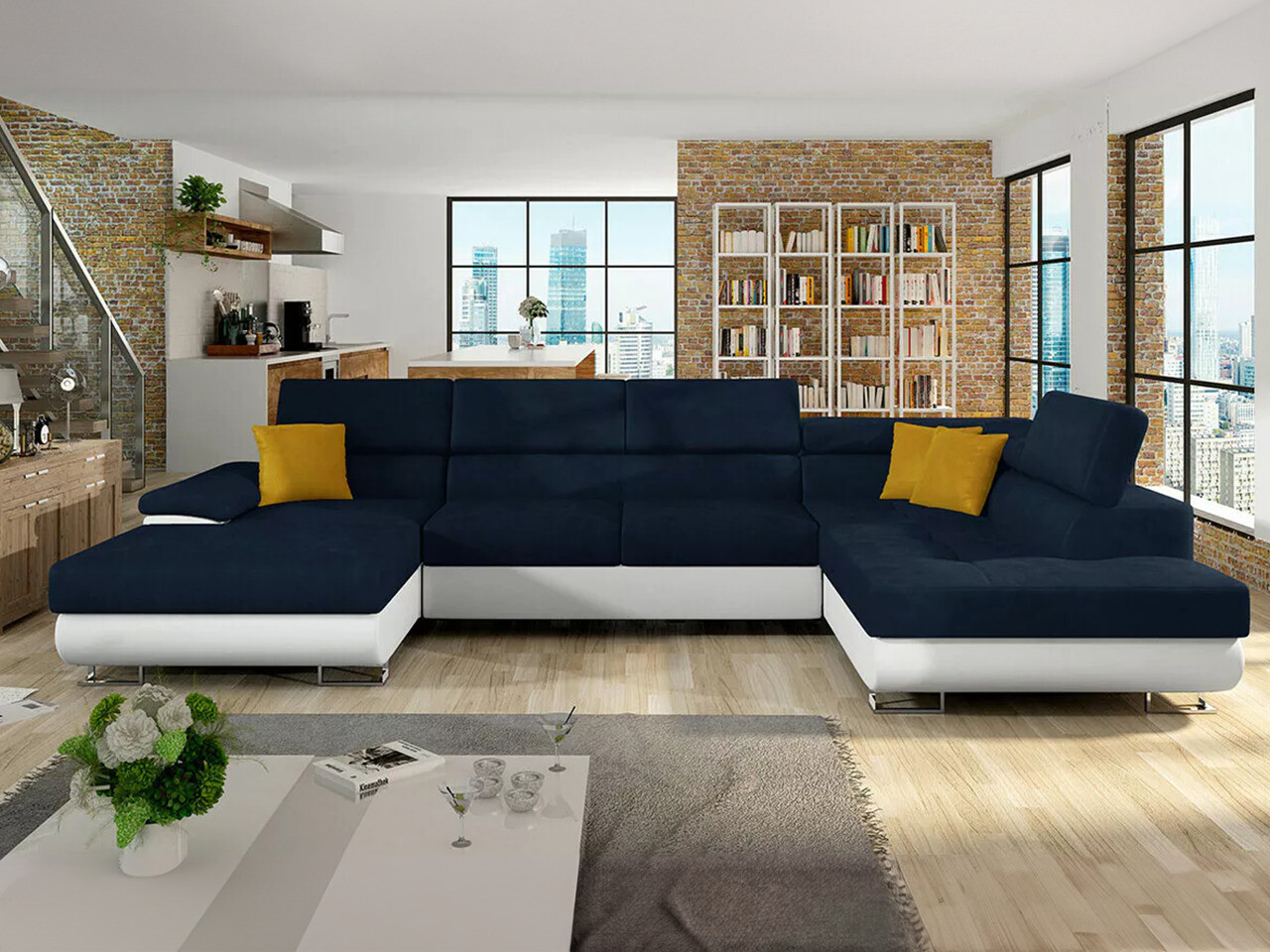 Corner sofa Comfivo Ruta IV (Soft 017 + Uttario Velvet 2967 + Uttario Velvet 2959)