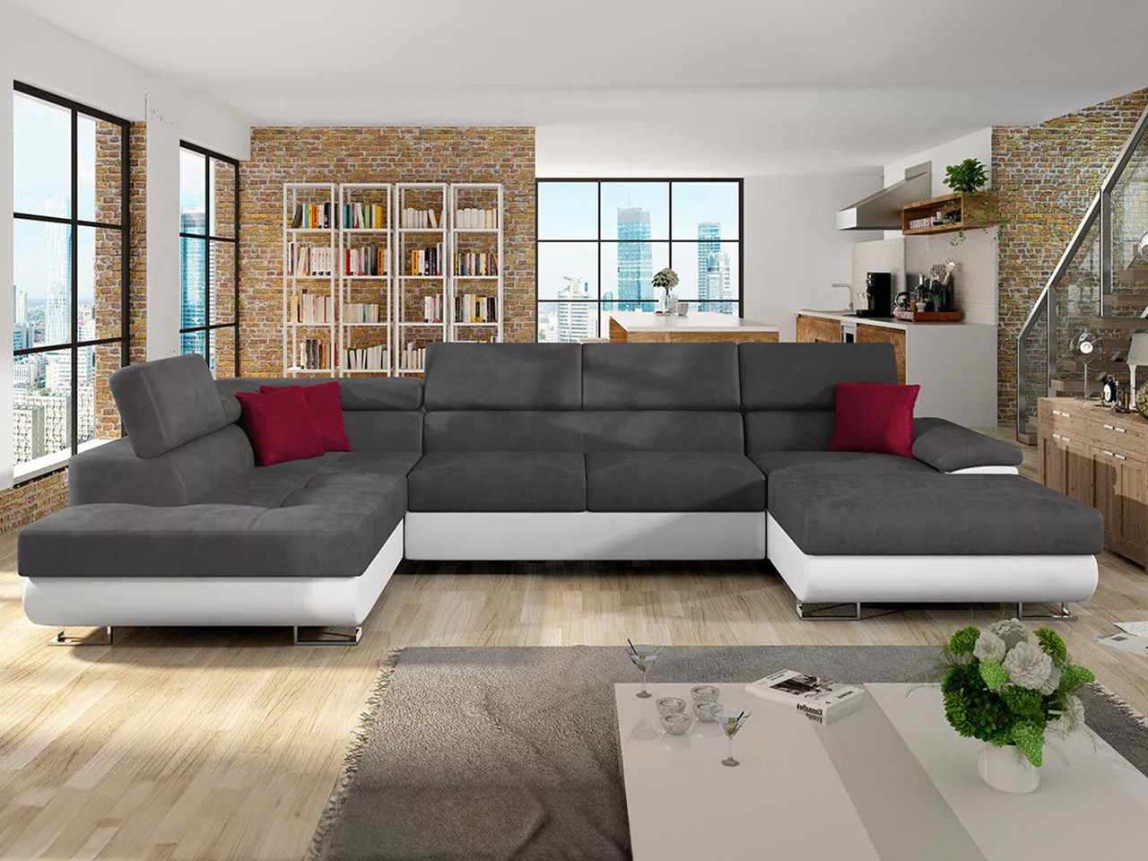 Corner sofa Comfivo Ruta IV (Soft 017 + Uttario Velvet 2971 + Kronos 02)