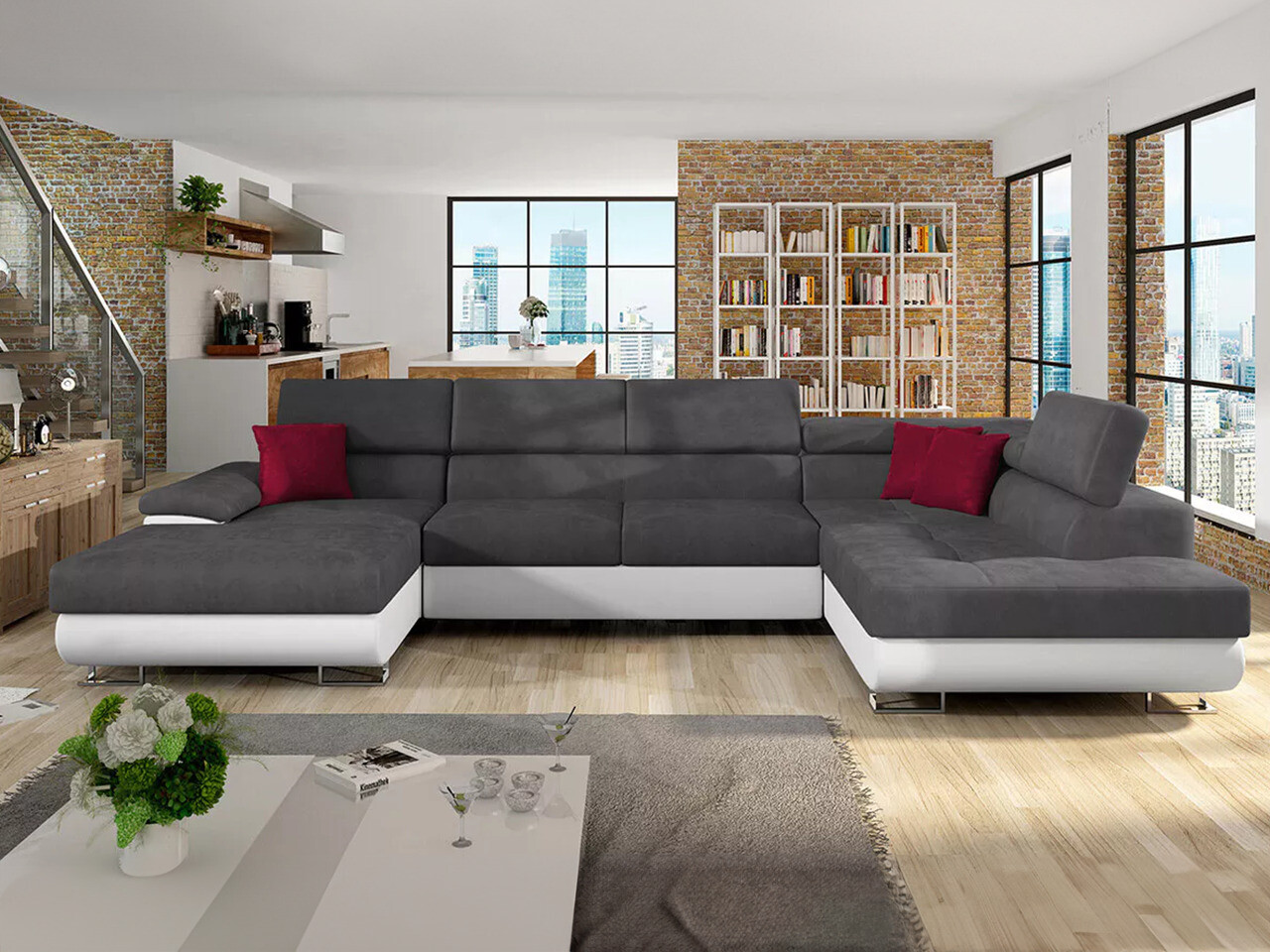 Corner sofa Comfivo Ruta IV (Soft 017 + Uttario Velvet 2971 + Kronos 02)