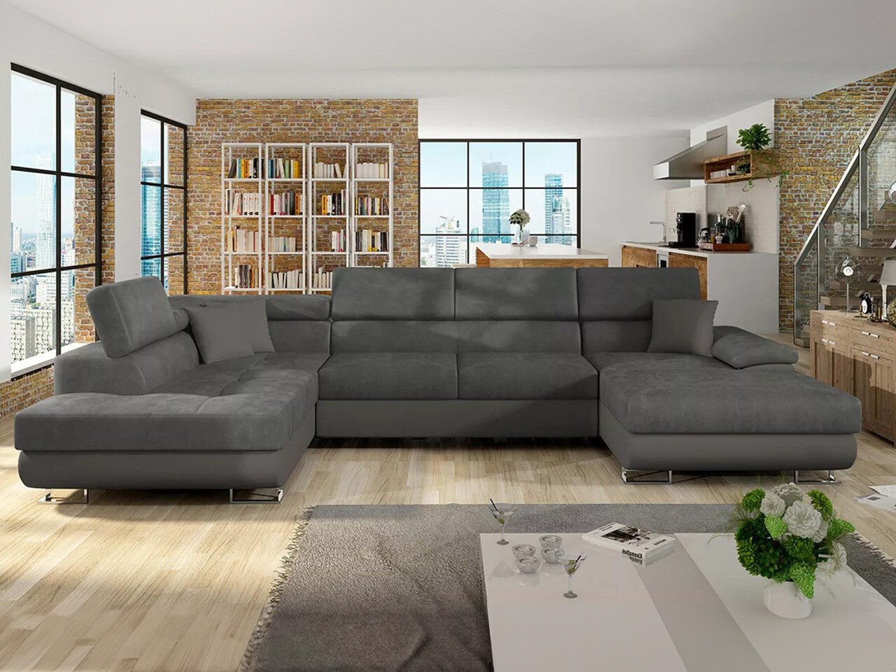 Corner sofa Comfivo Ruta IV (Soft 029 + Uttario Velvet 2971 + Soft 029)