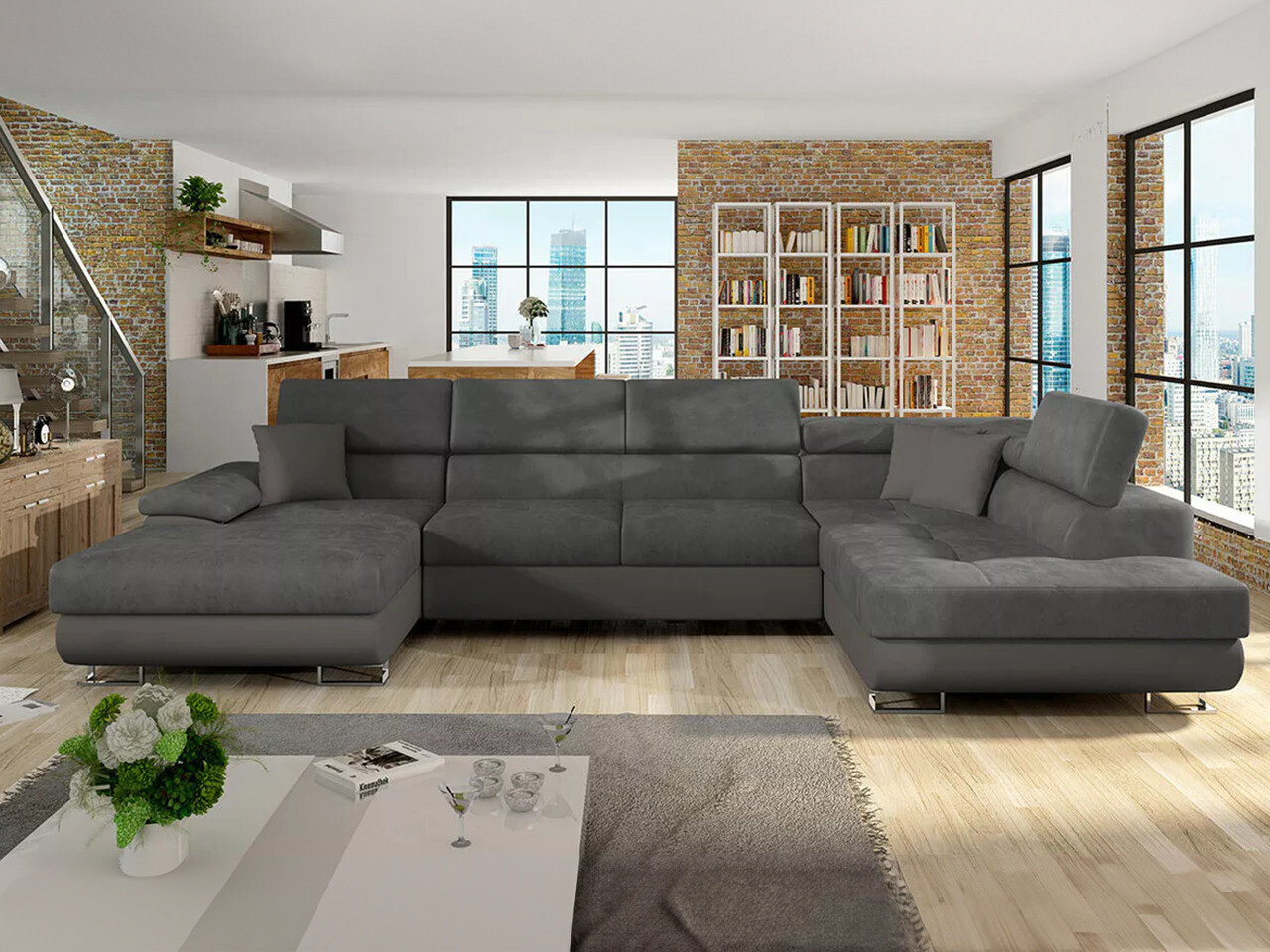 Corner sofa Comfivo Ruta IV (Soft 029 + Uttario Velvet 2971 + Soft 029)