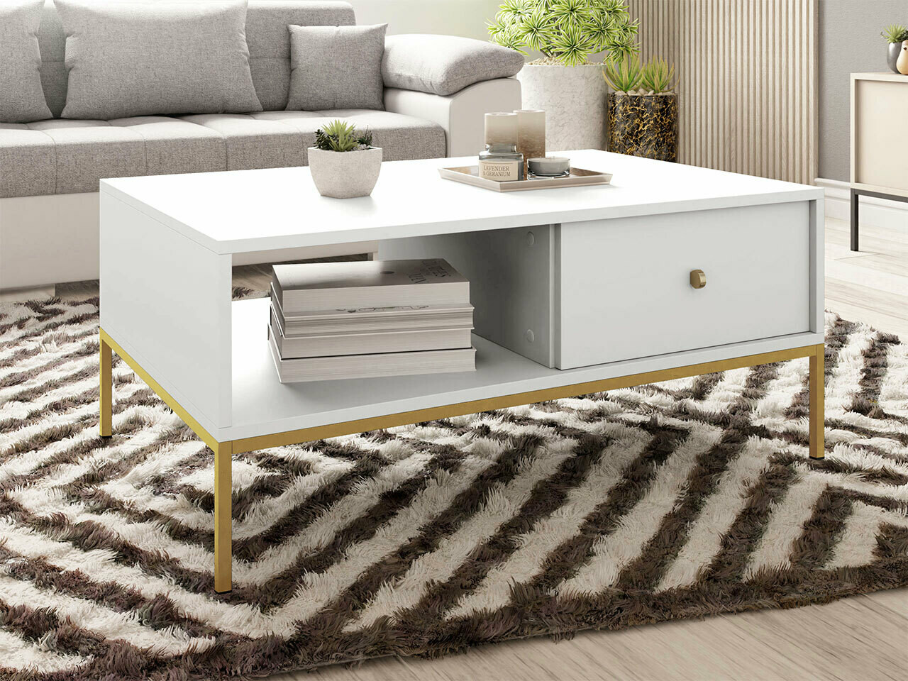 Coffee table Romveri 105 (White)