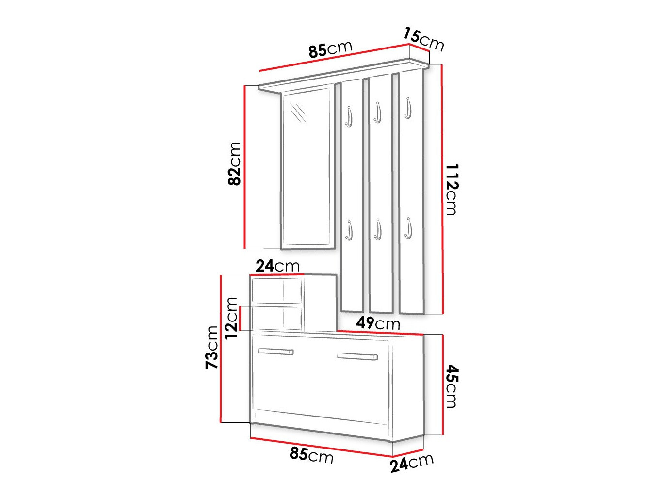 Hallway set Candum (Sonoma oak)