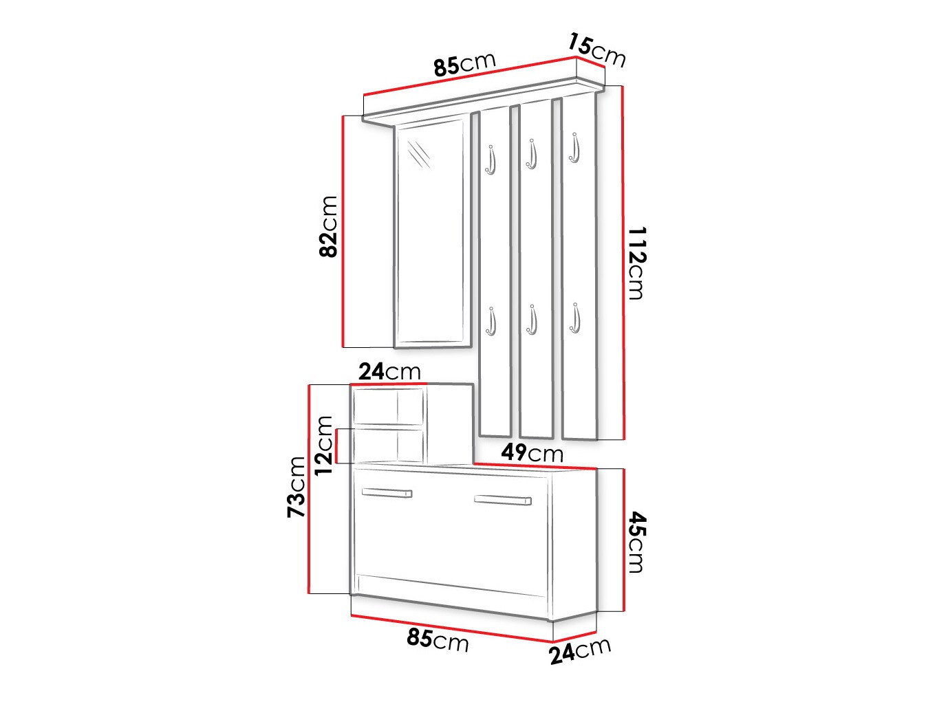 Hallway set Candum (White)