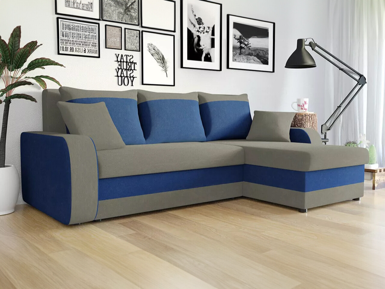 Corner sofa Comfivo Melissa I (Mikrofaza 0014 + Mikrofaza 0036)