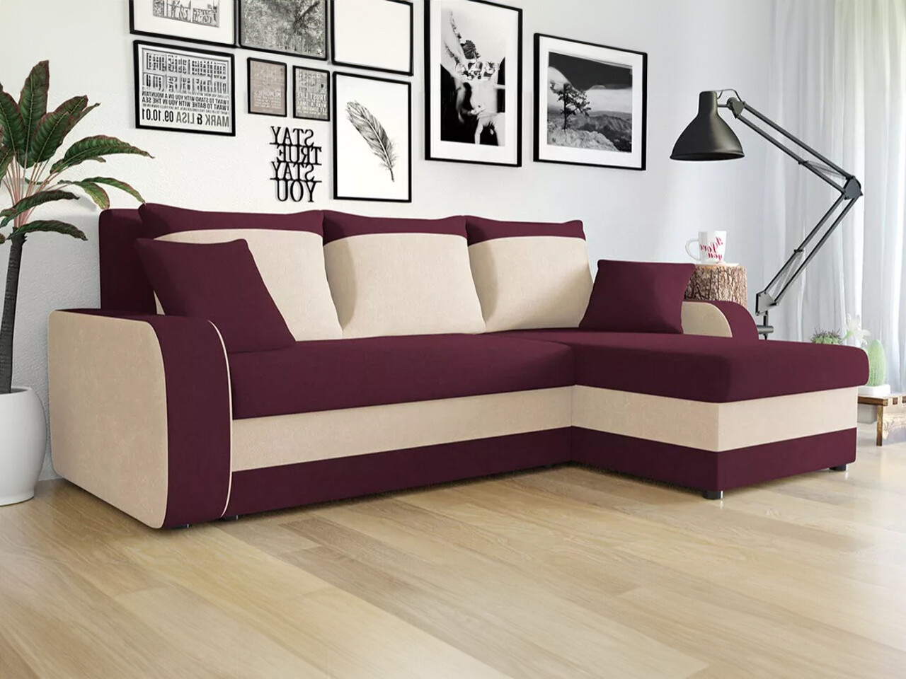 Corner sofa Comfivo Melissa I (Mikrofaza 0025 + Mikrofaza 0031)