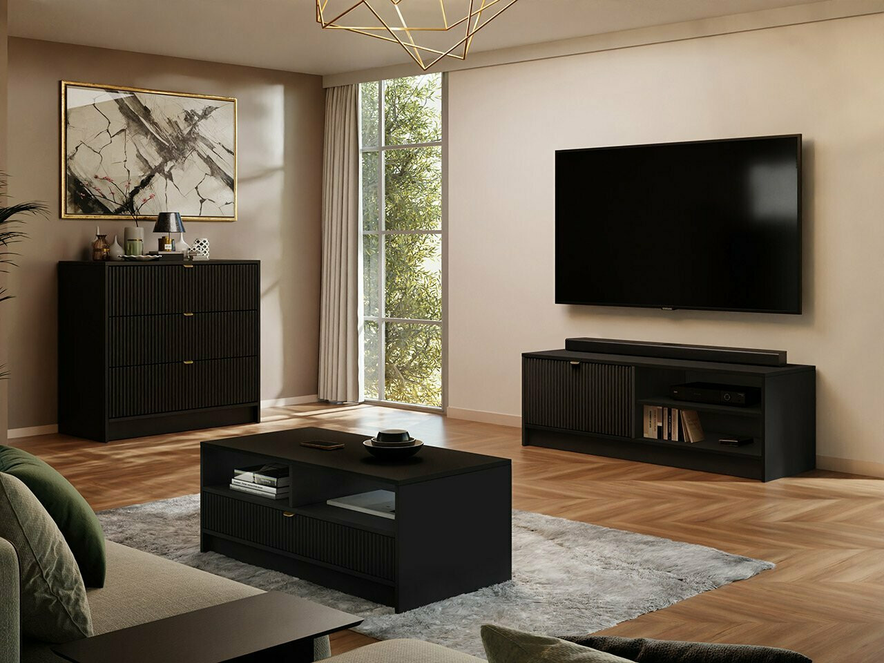 Chest of drawers Comfivo Papilio I (Black)