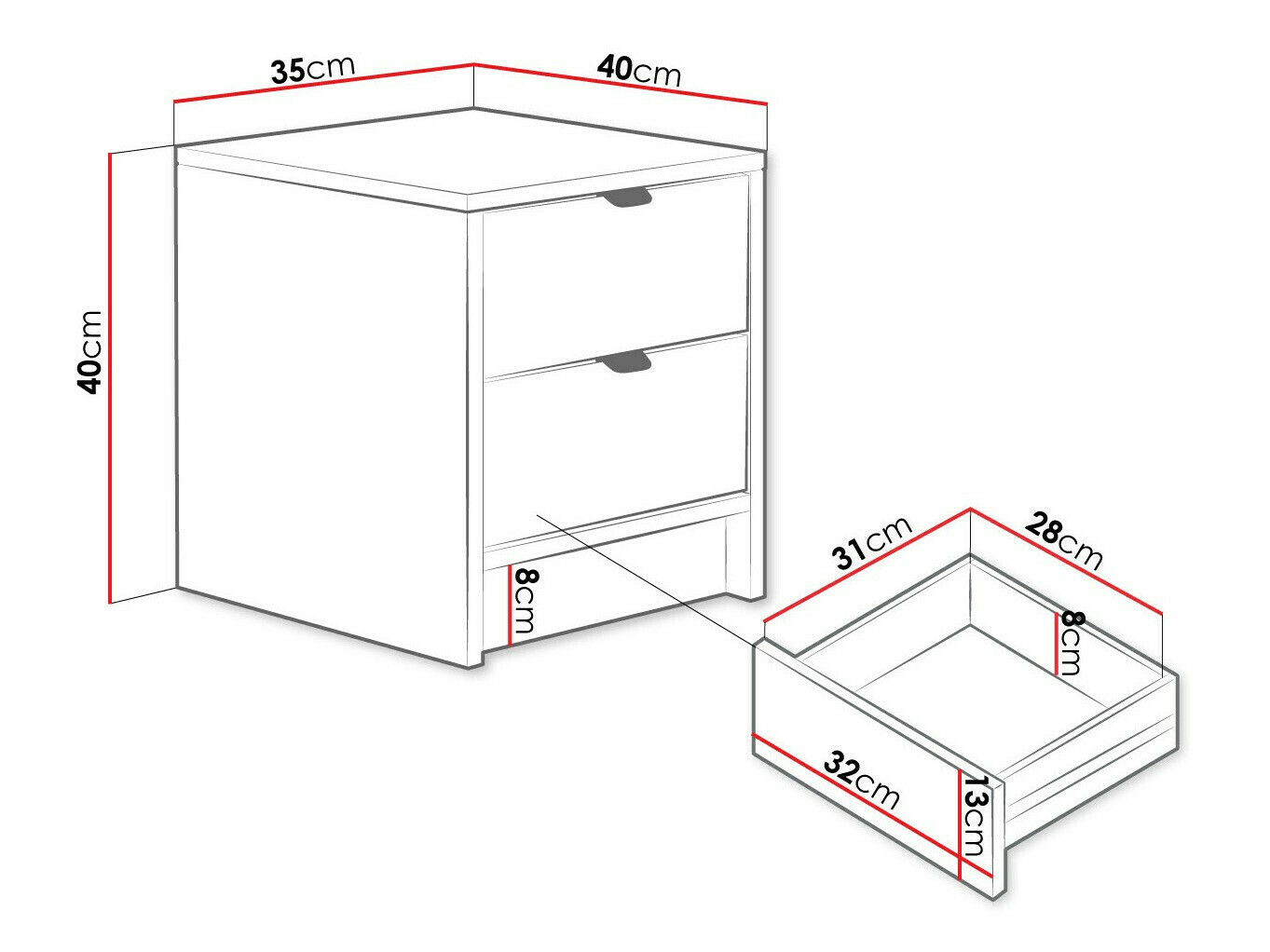 Bedside table Comfivo Papilio (Black)