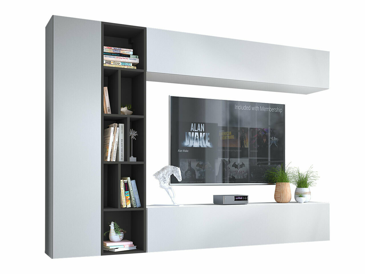 Living room set Comfivo Natura (White + Graphite)