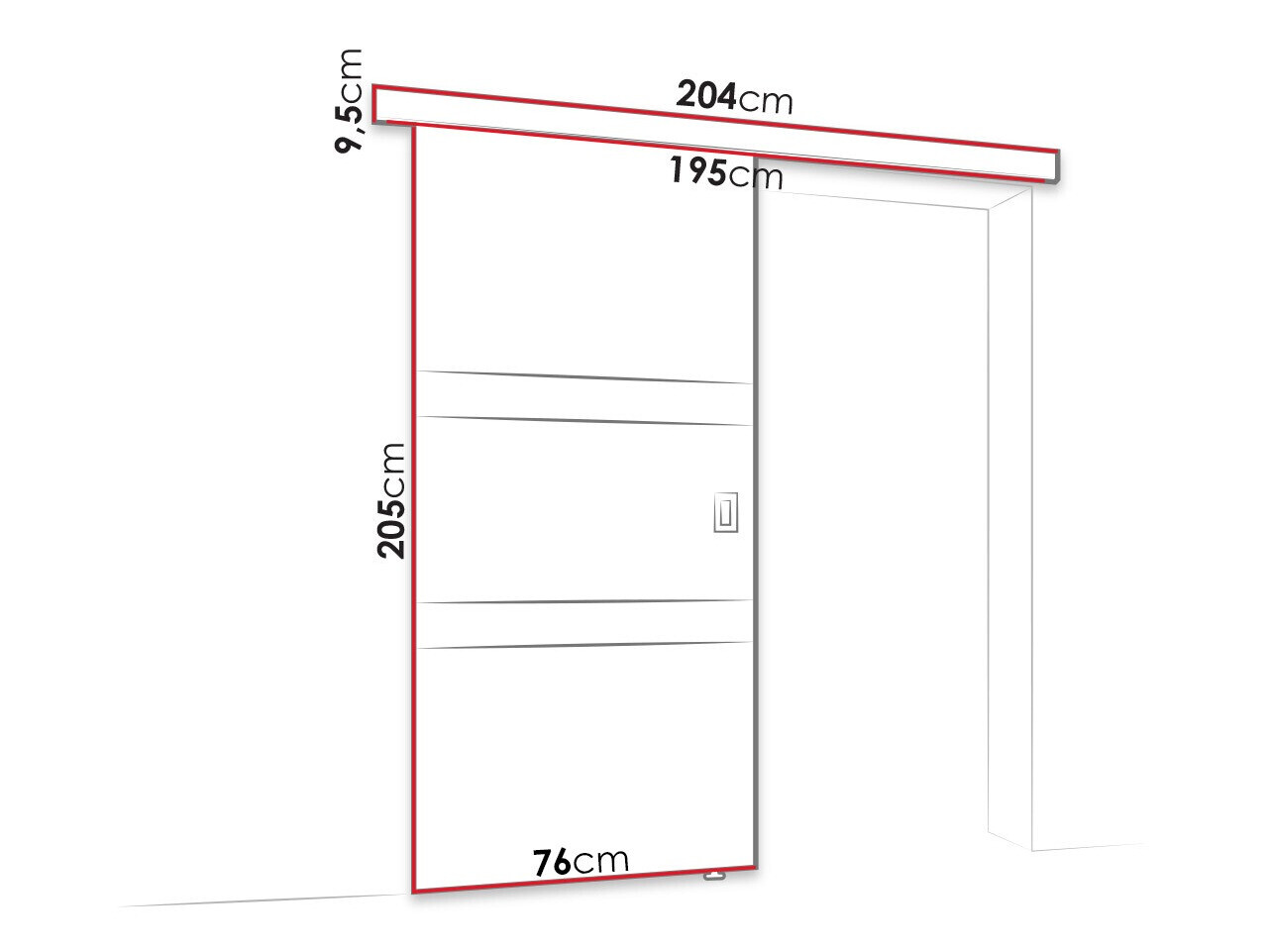 Sliding door Dover 218 (White + Black)