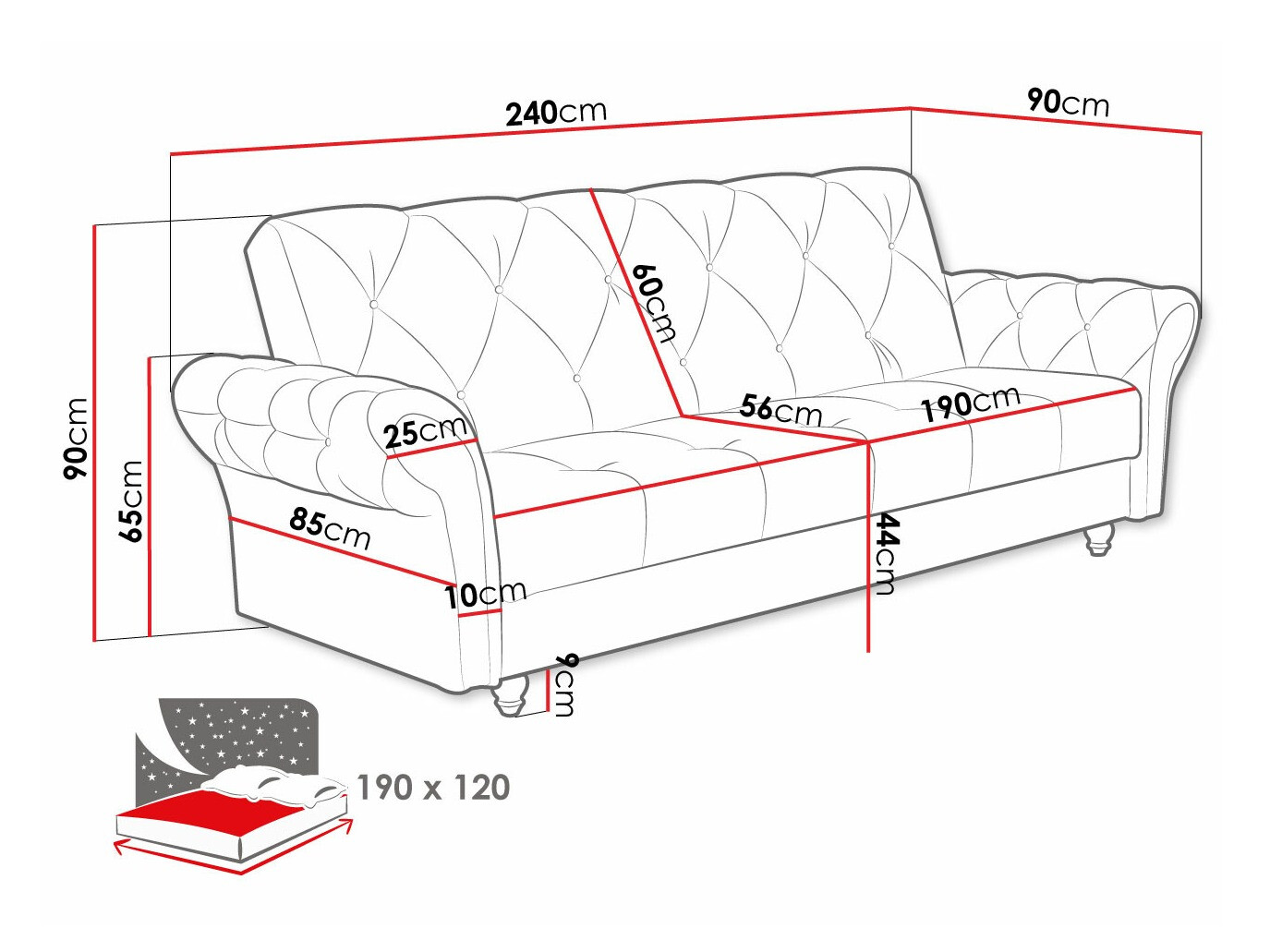 Sofa bed Columbus 209 (Kronos 09)