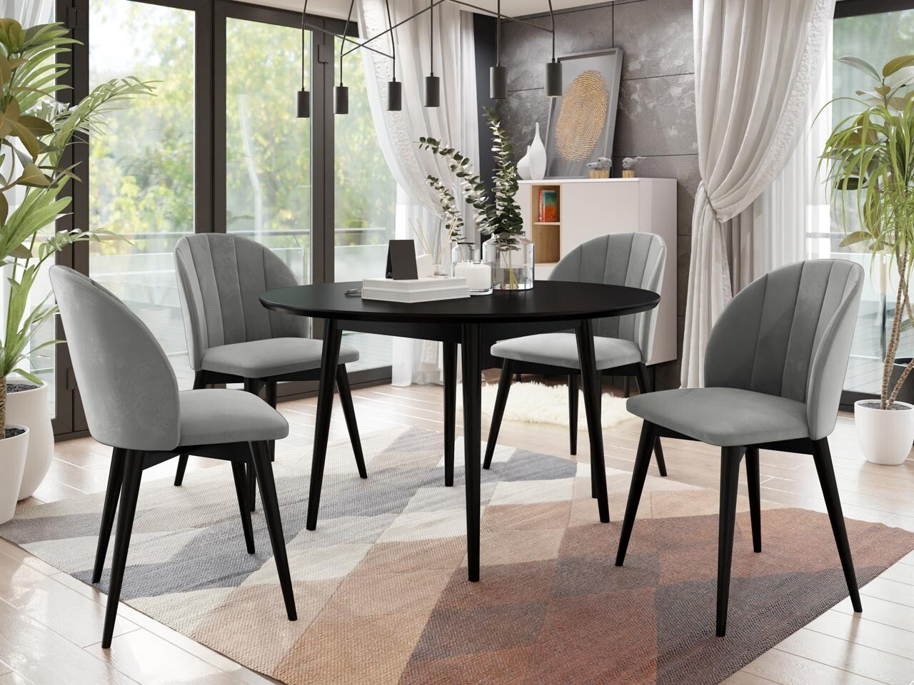 Dining set Racine 127 (Black + Magic Velvet 2217)