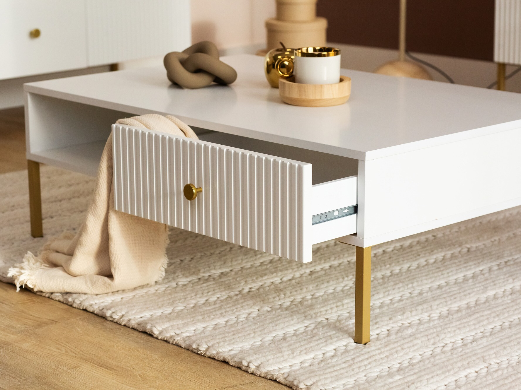 Coffee table Etliva 103 (White + Golden)