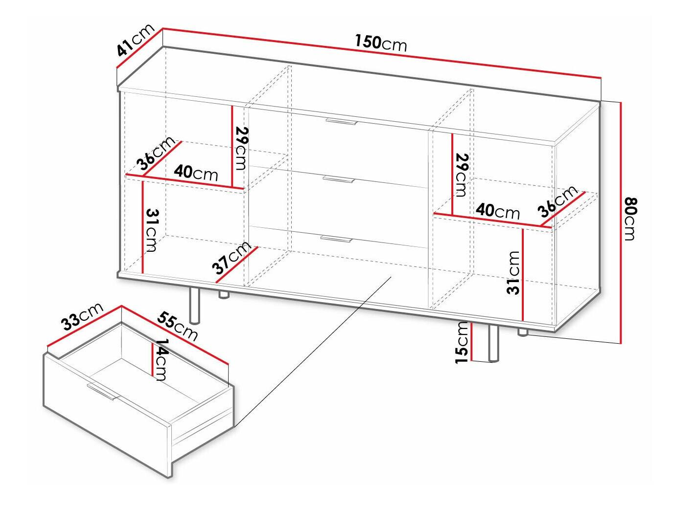 Chest of drawers Decus I (Cashmere)