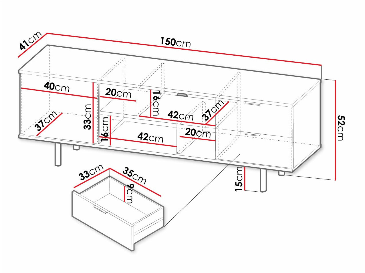 TV stand Decus (Black)