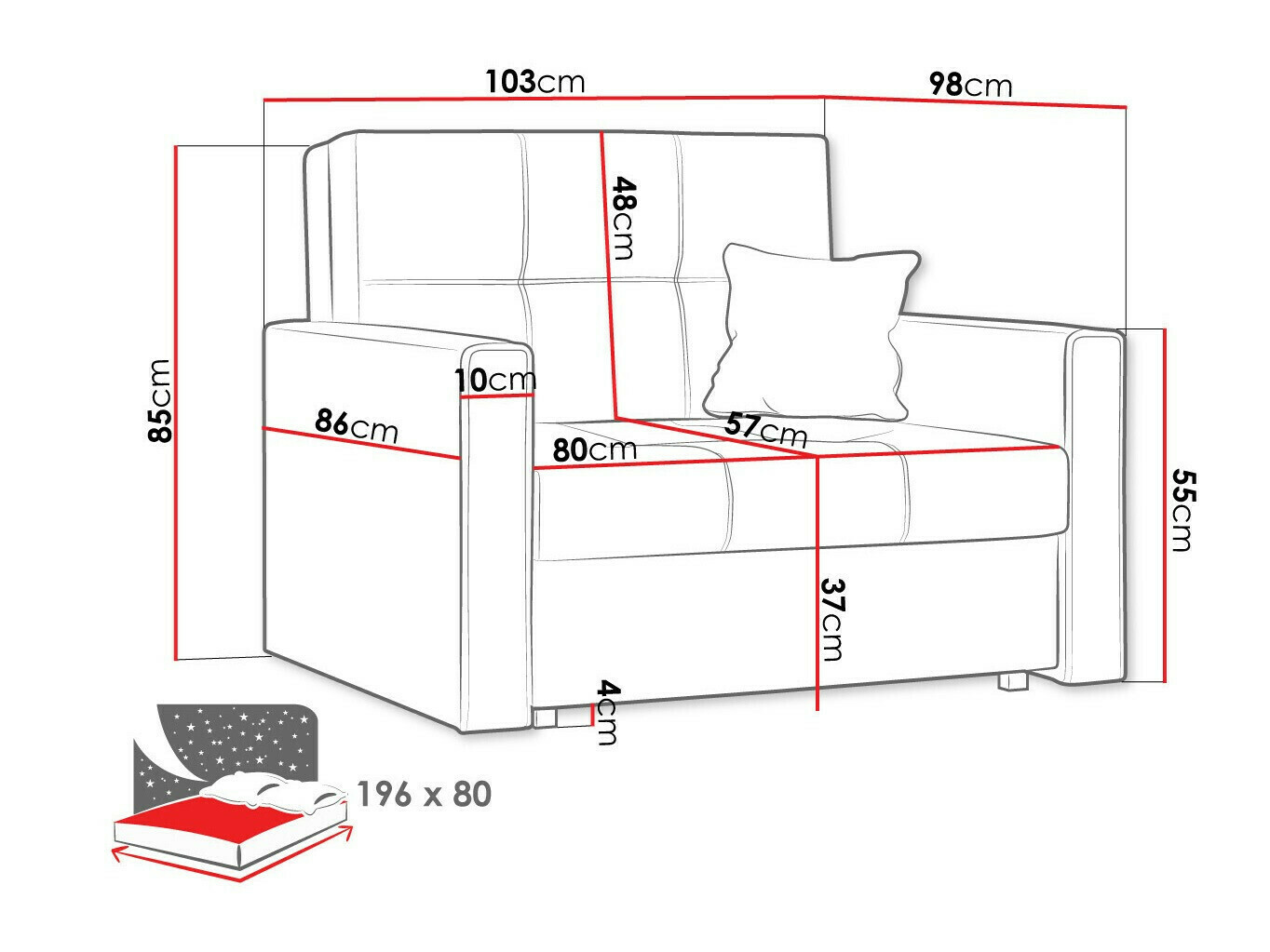 Armchair Nuvora I (Alova 36 + Alova 29)