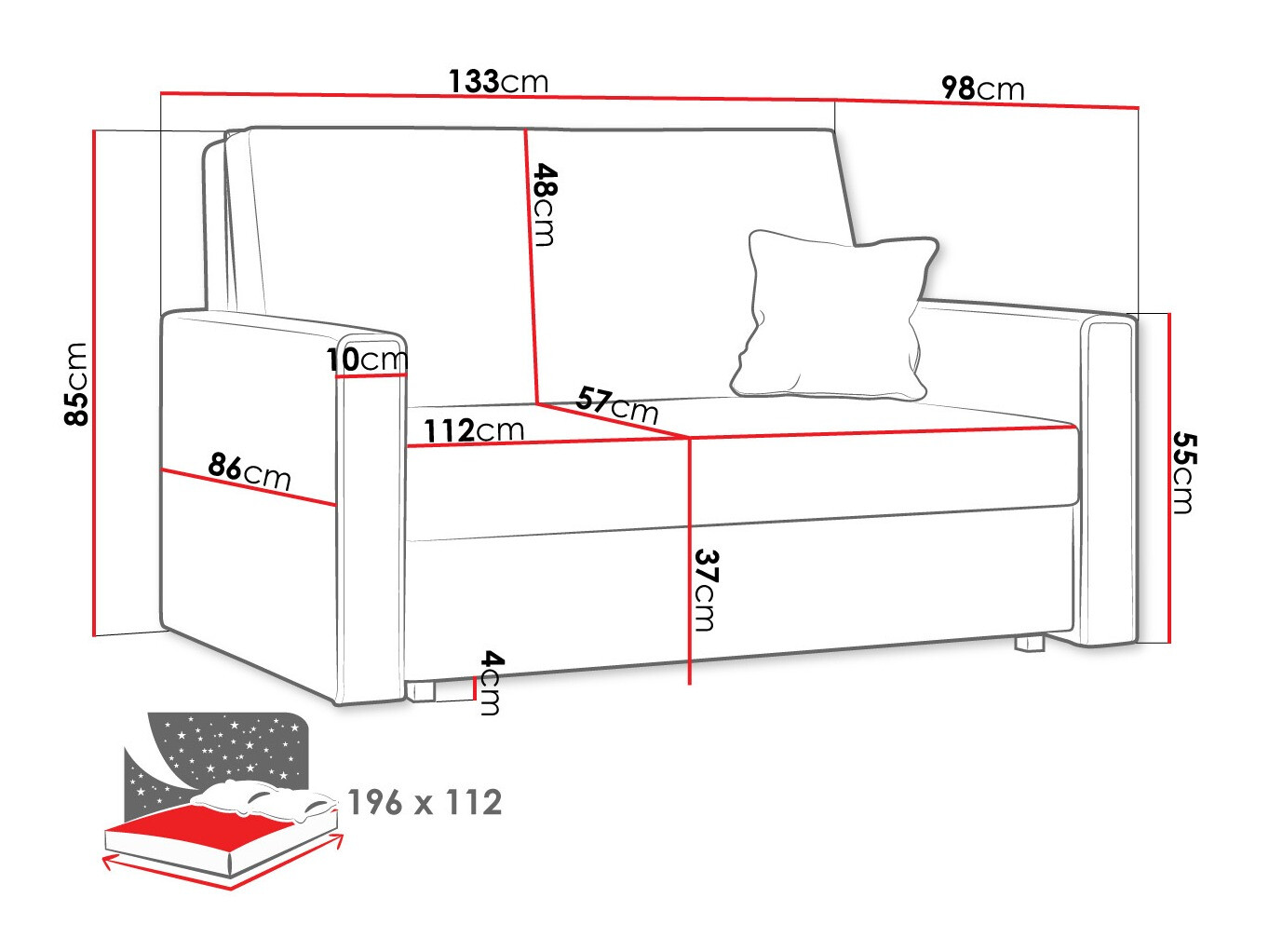 Sofa bed Morel II (Poso 100)