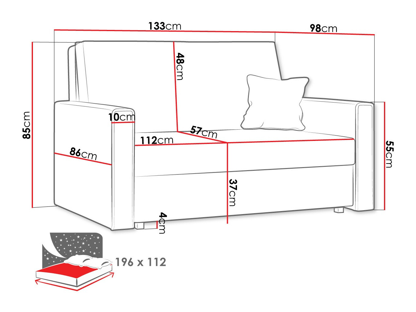 Sofa bed Morel II (Poso 22)