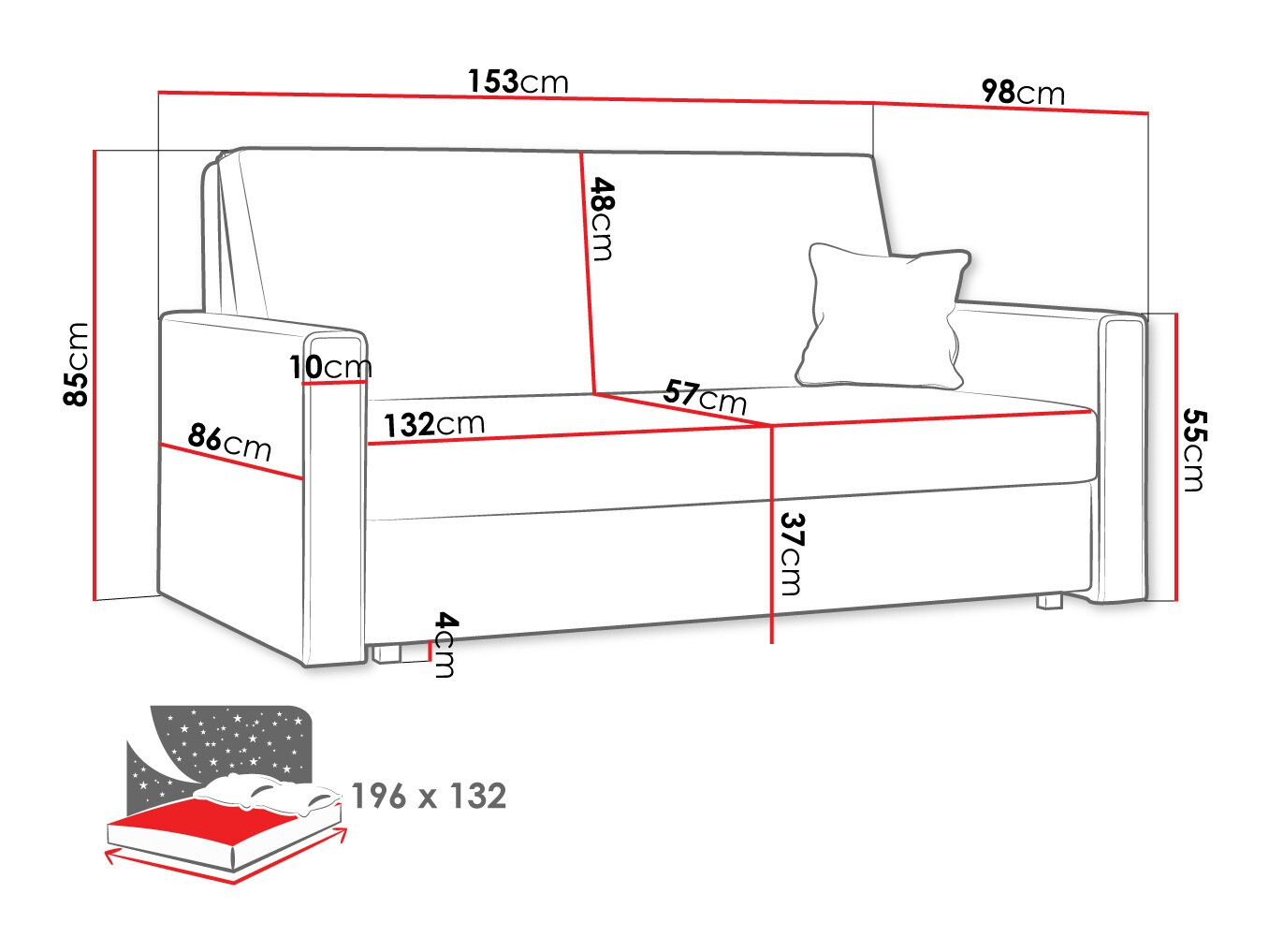 Sofa bed Morel III (Poso 100)