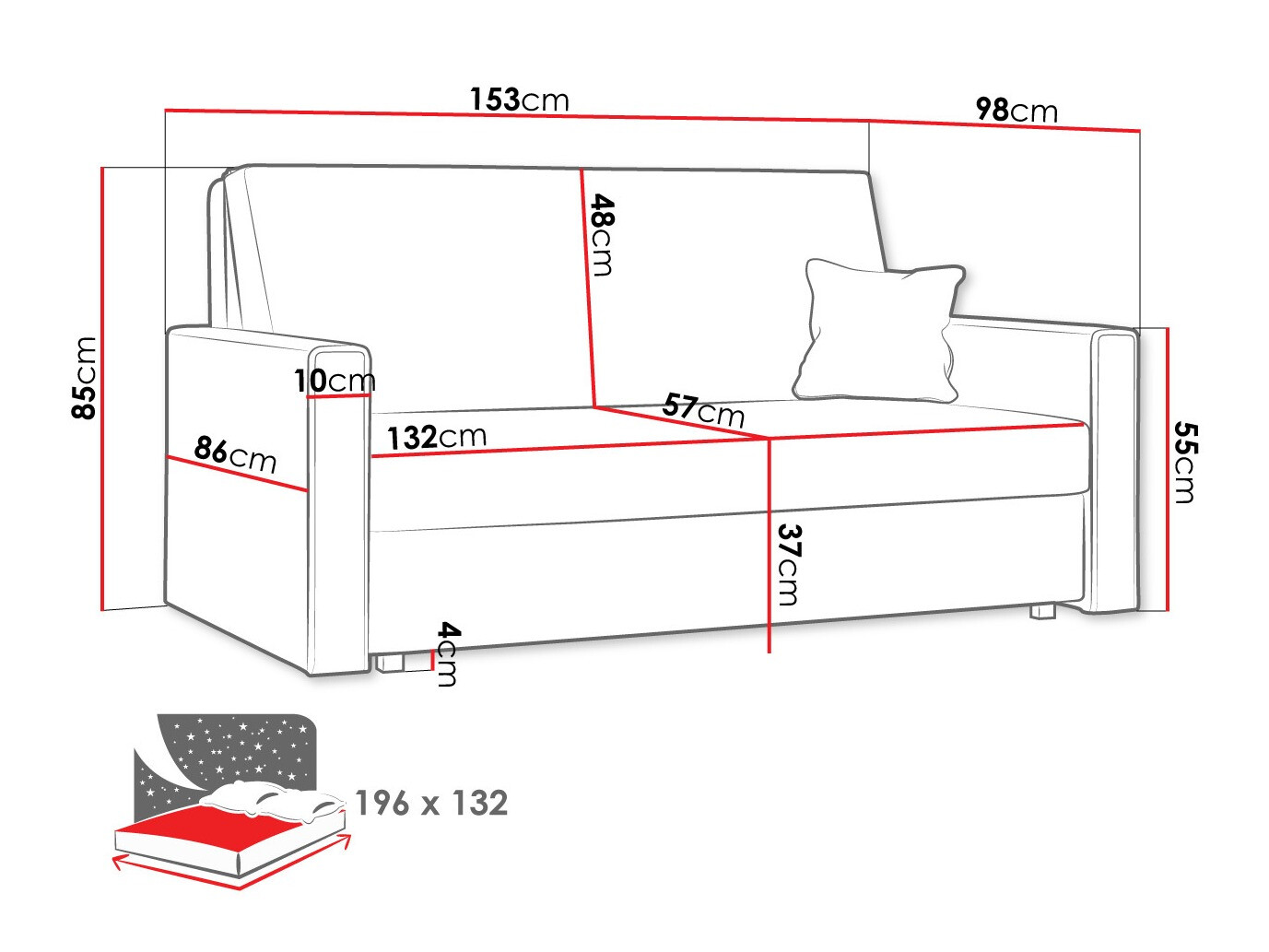 Sofa bed Morel III (Poso 110)