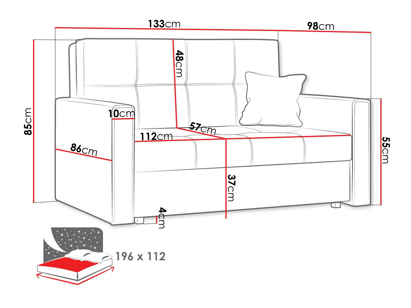 Sofa bed Nuvora II (Manila 02)