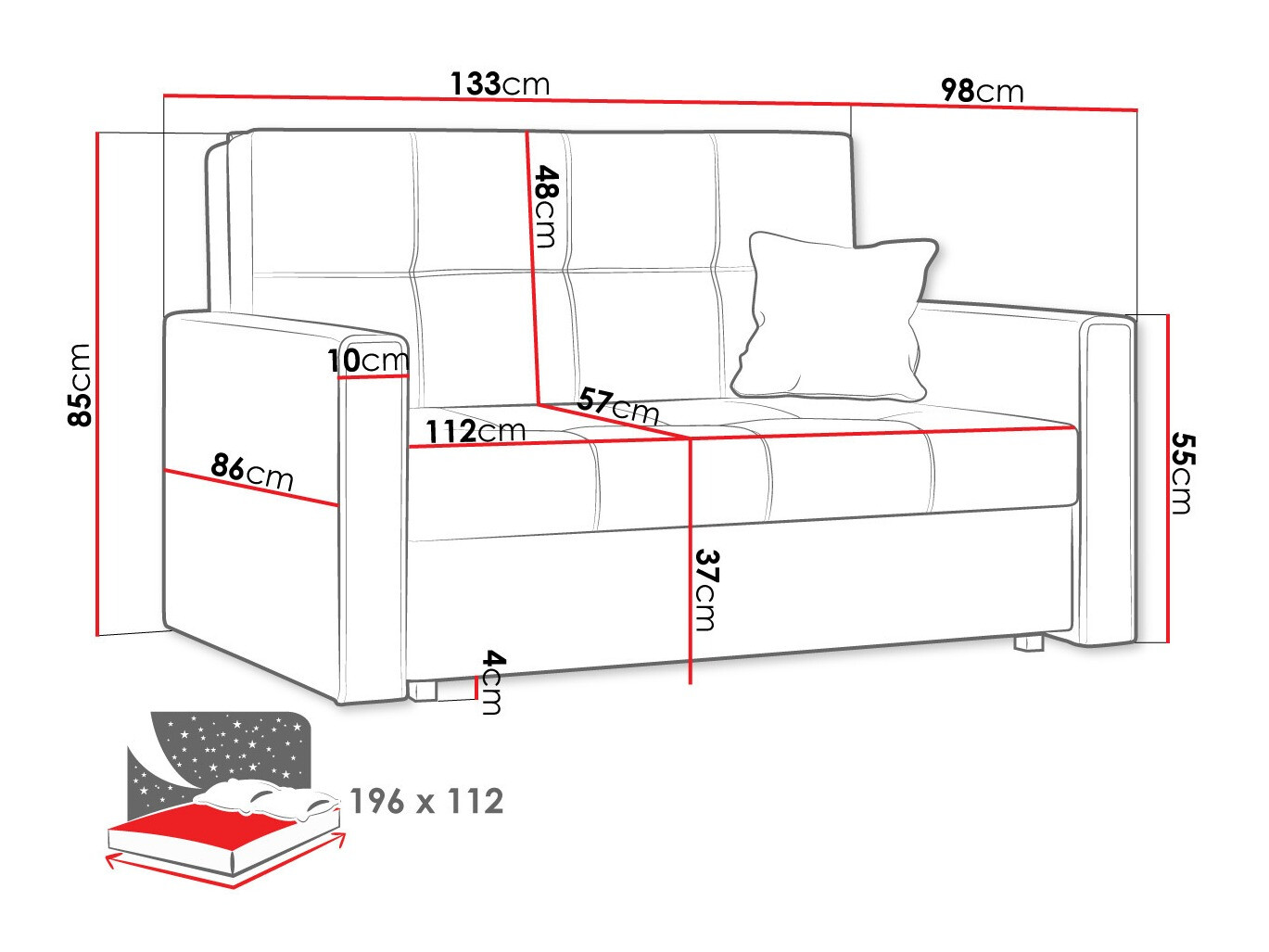 Sofa bed Nuvora II (Manila 05)