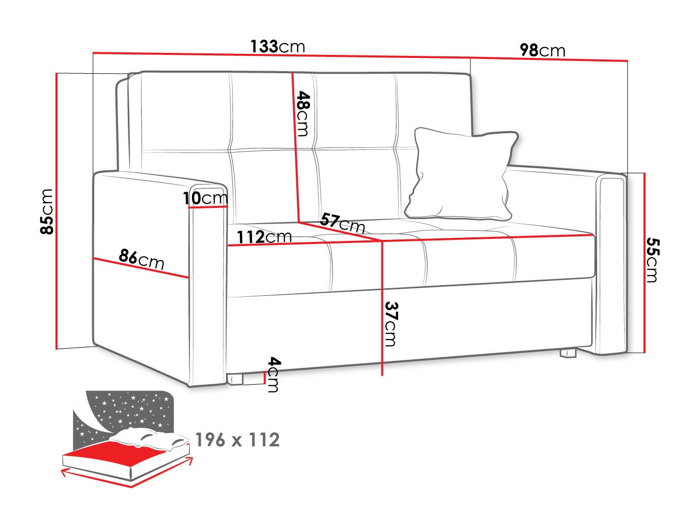 Sofa bed Nuvora II (Manila 14)