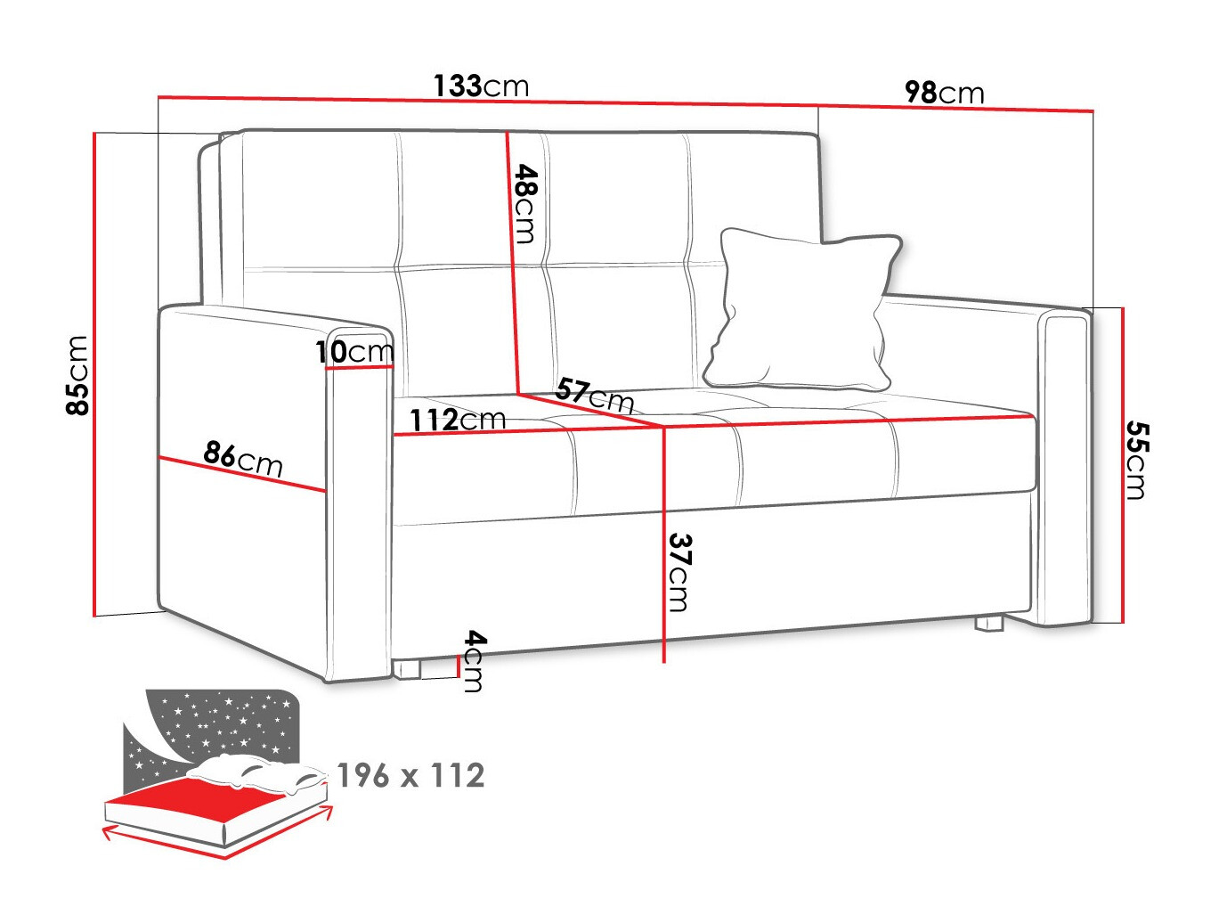 Sofa bed Nuvora II (Manila 26)