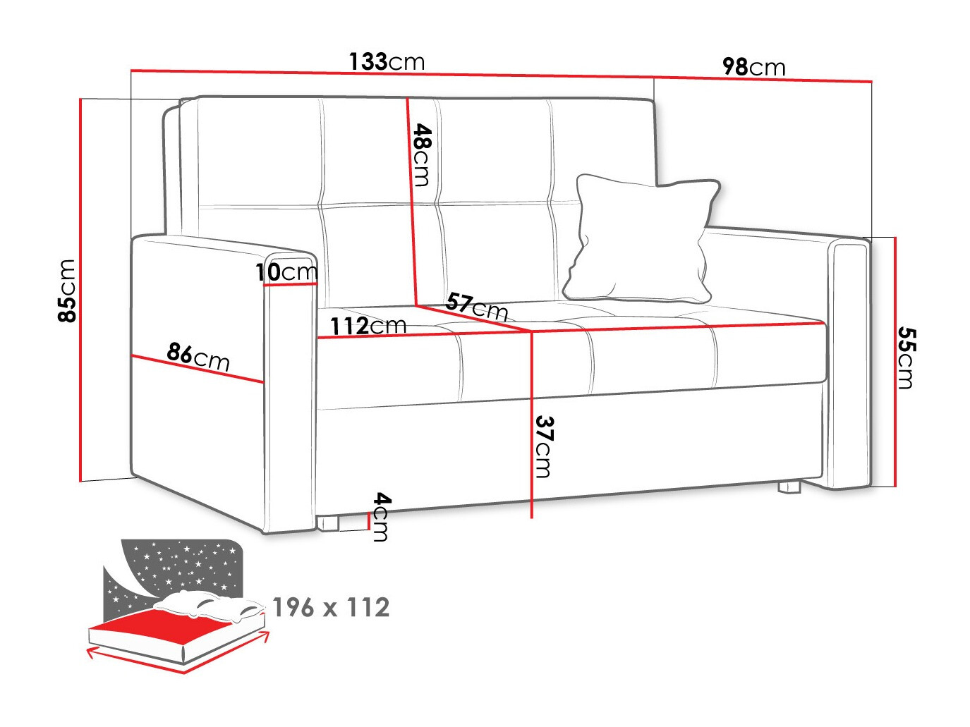 Sofa bed Nuvora II (Manila 31)