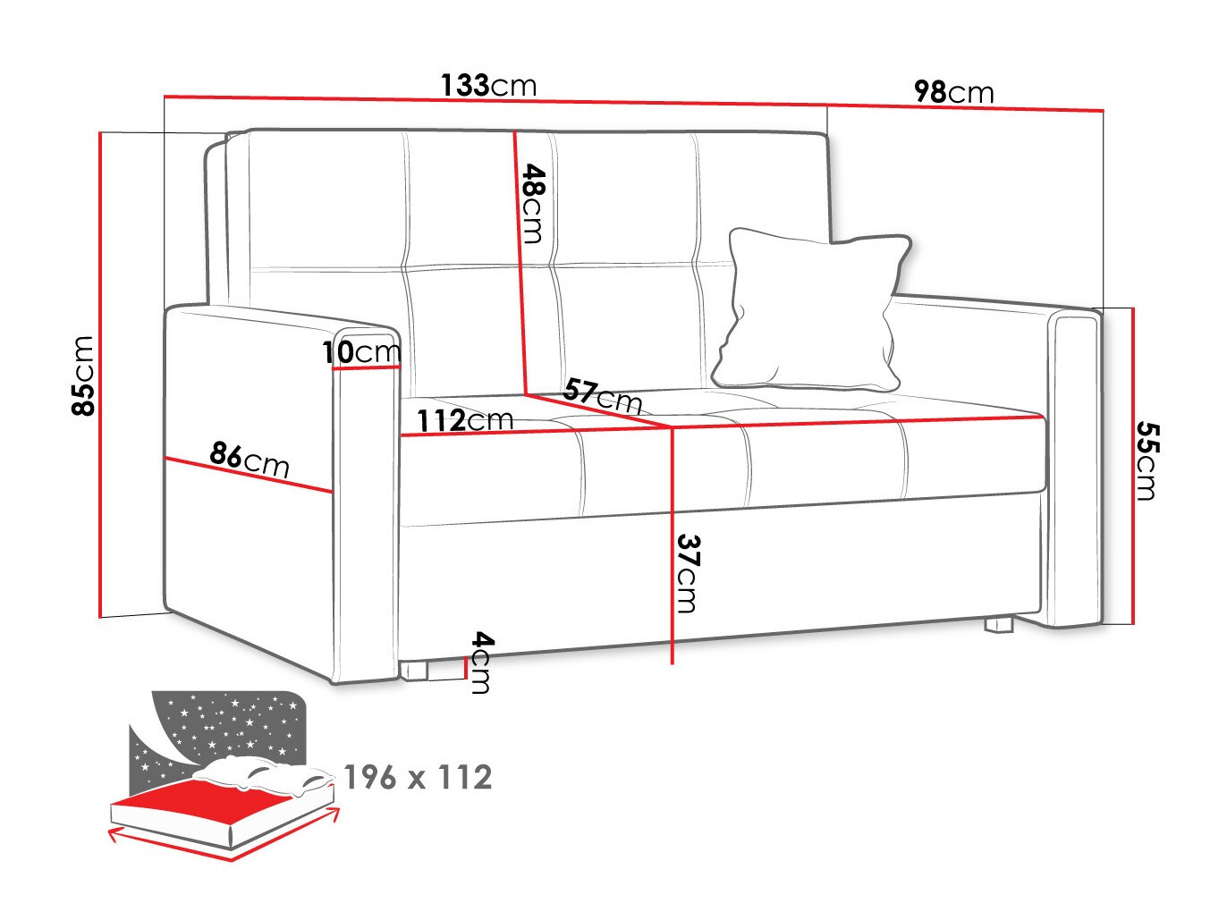 Sofa bed Nuvora II (Spirit 12)