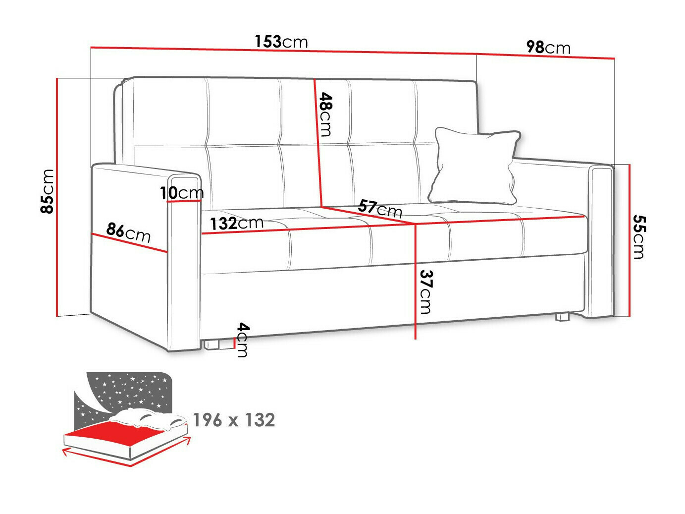 Sofa bed Nuvora III (Manila 14)