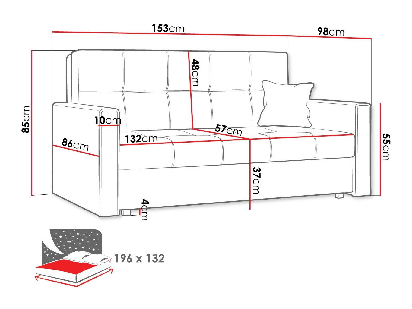 Sofa bed Nuvora III (Spirit 03)