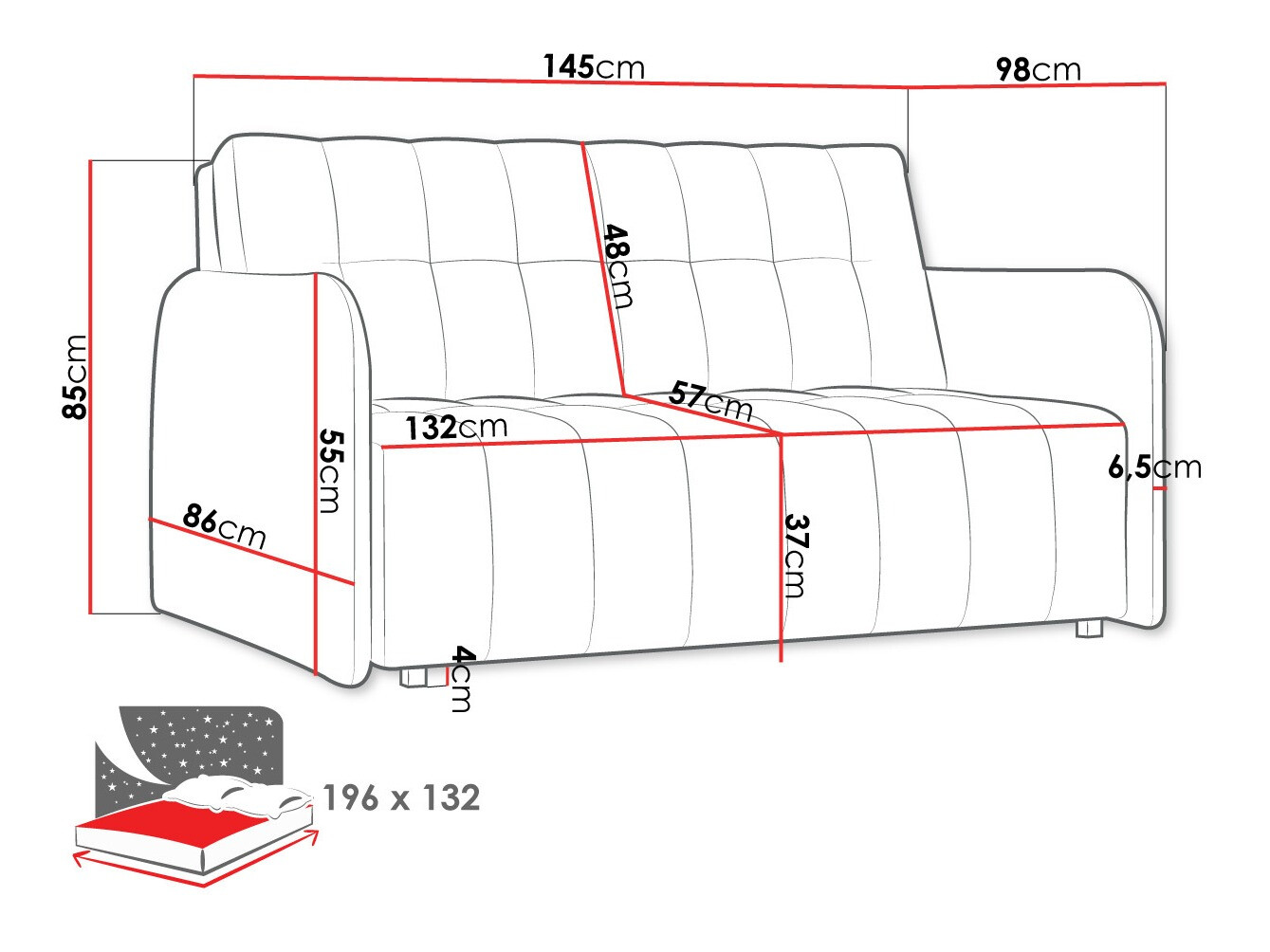 Sofa bed Aquarin III (Paros 03)