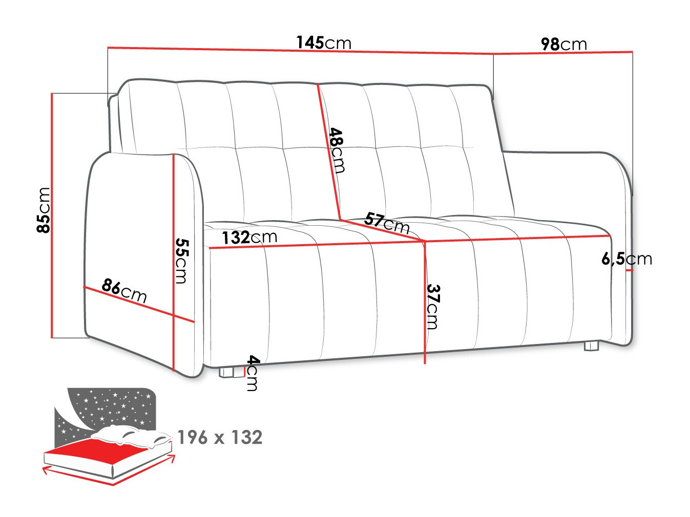 Sofa bed Aquarin III (Paros 06)