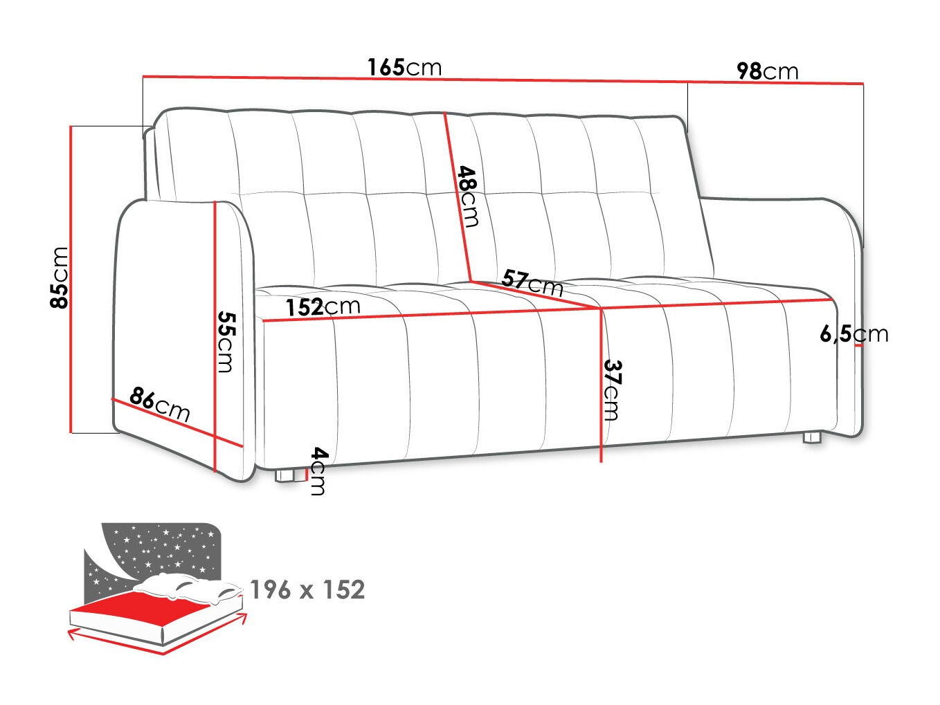 Sofa bed Aquarin IV (Paros 03)
