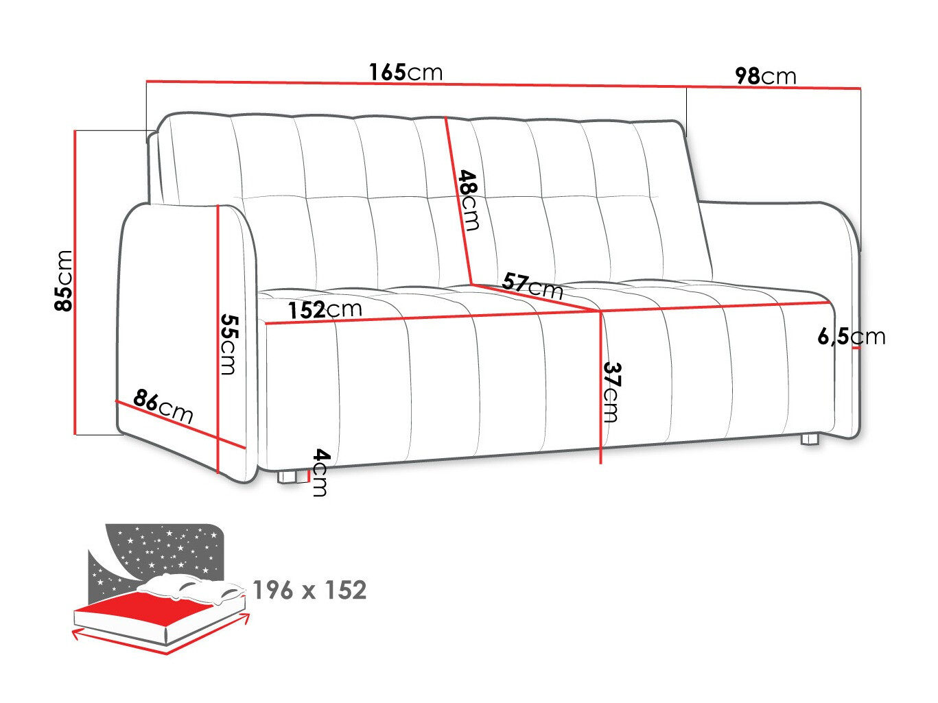 Sofa bed Aquarin IV (Paros 05)