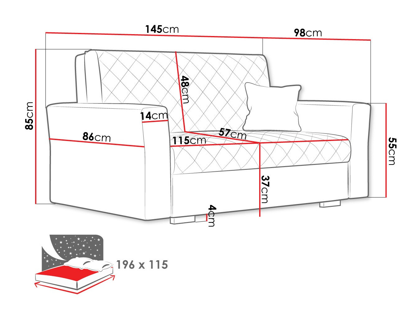 Sofa bed Clarona II (Zanzibar 182)