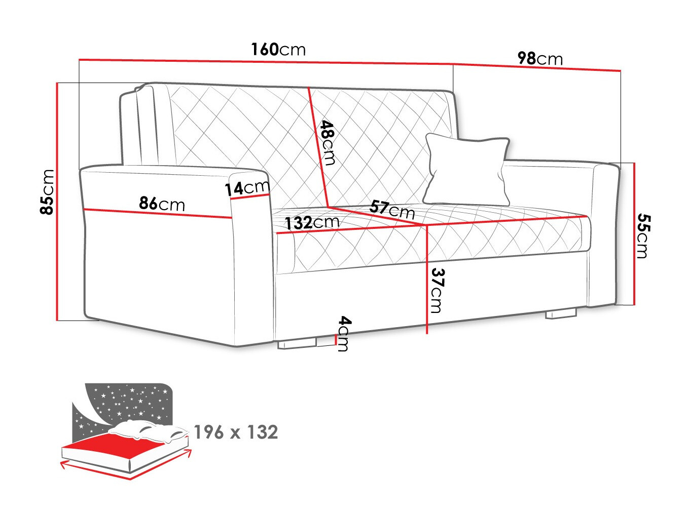 Sofa bed Clarona III (Zanzibar 182)