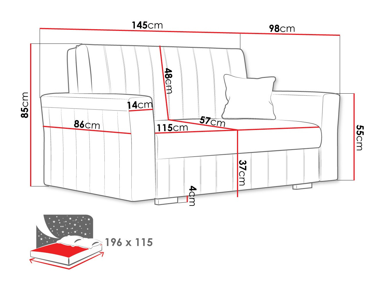 Sofa bed Orinen II (Kronos 07)