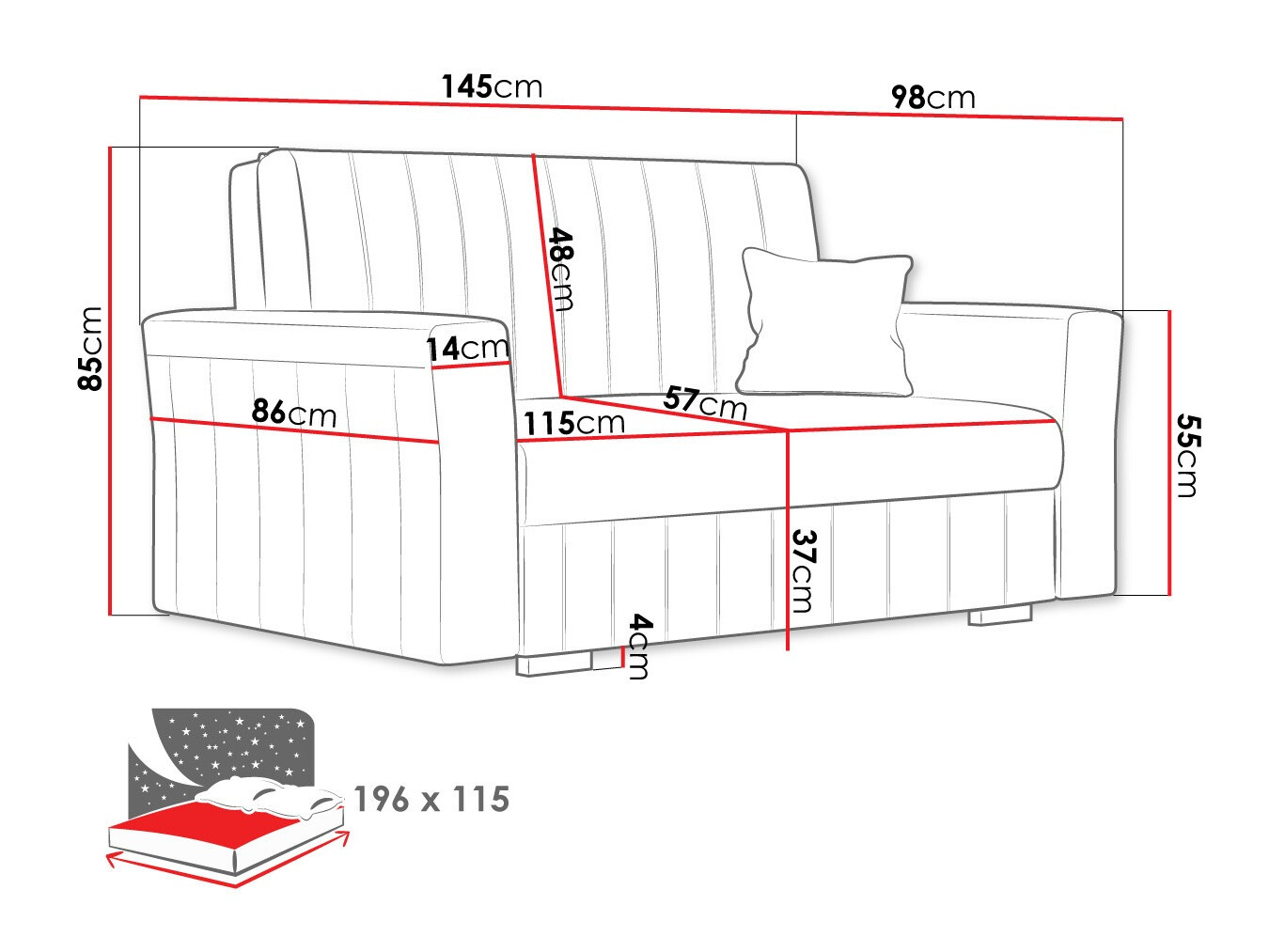 Sofa bed Orinen II (Kronos 27)