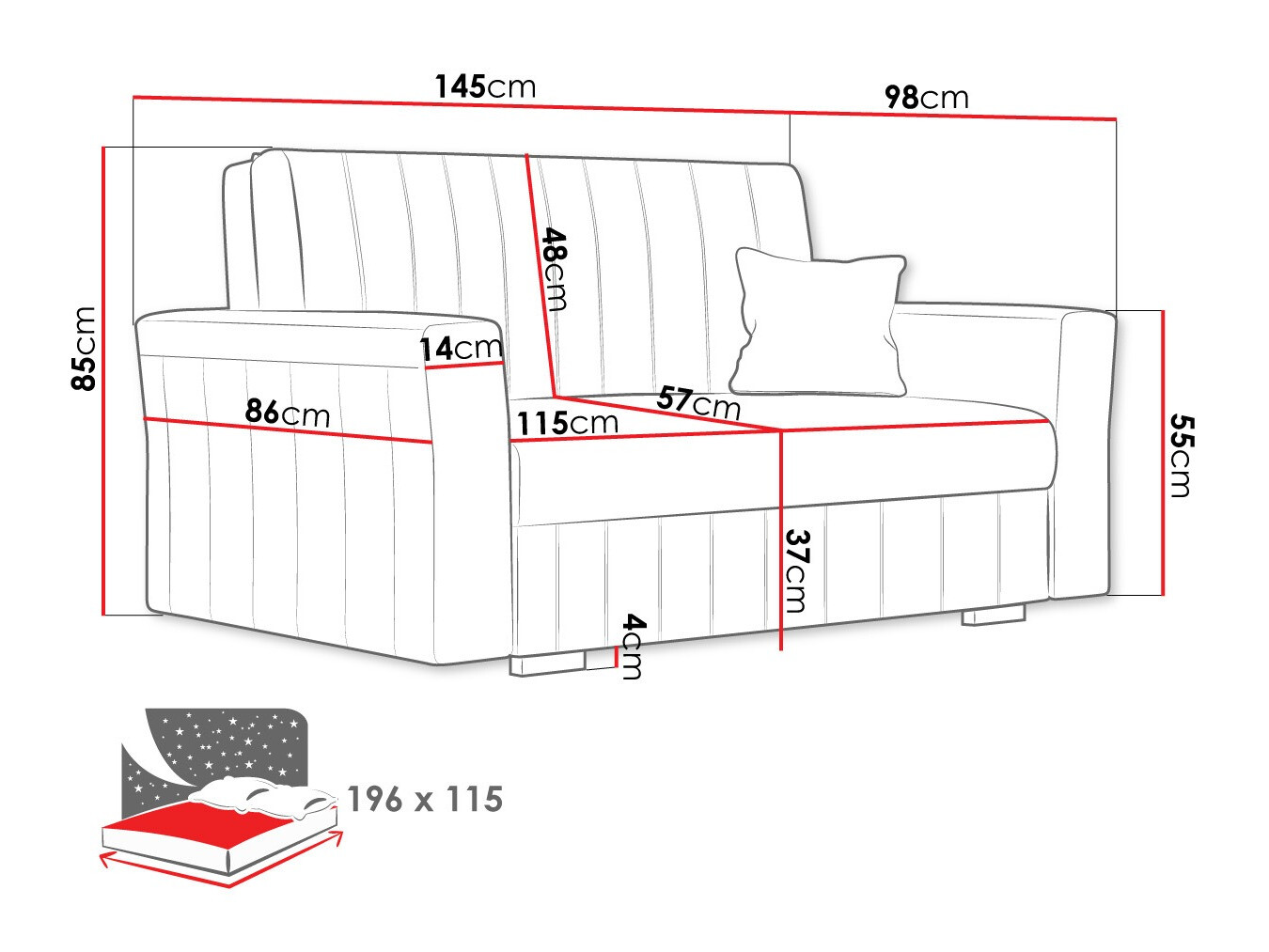 Sofa bed Orinen II (Kronos 31)