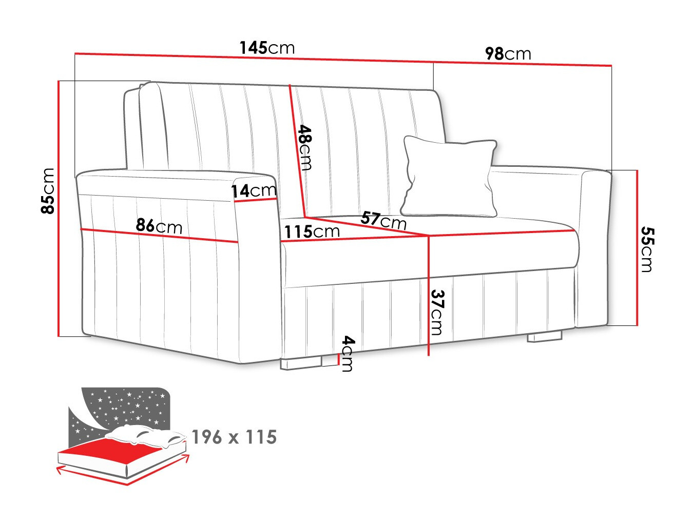 Sofa bed Orinen II (Paros 05)