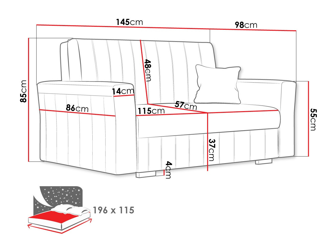 Sofa bed Orinen II (Paros 06)