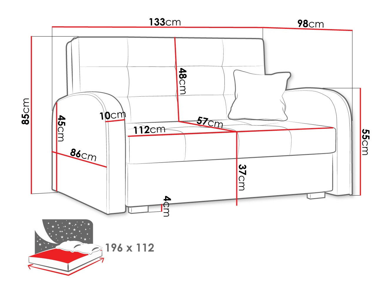 Sofa bed Silona II (Kronos 01)