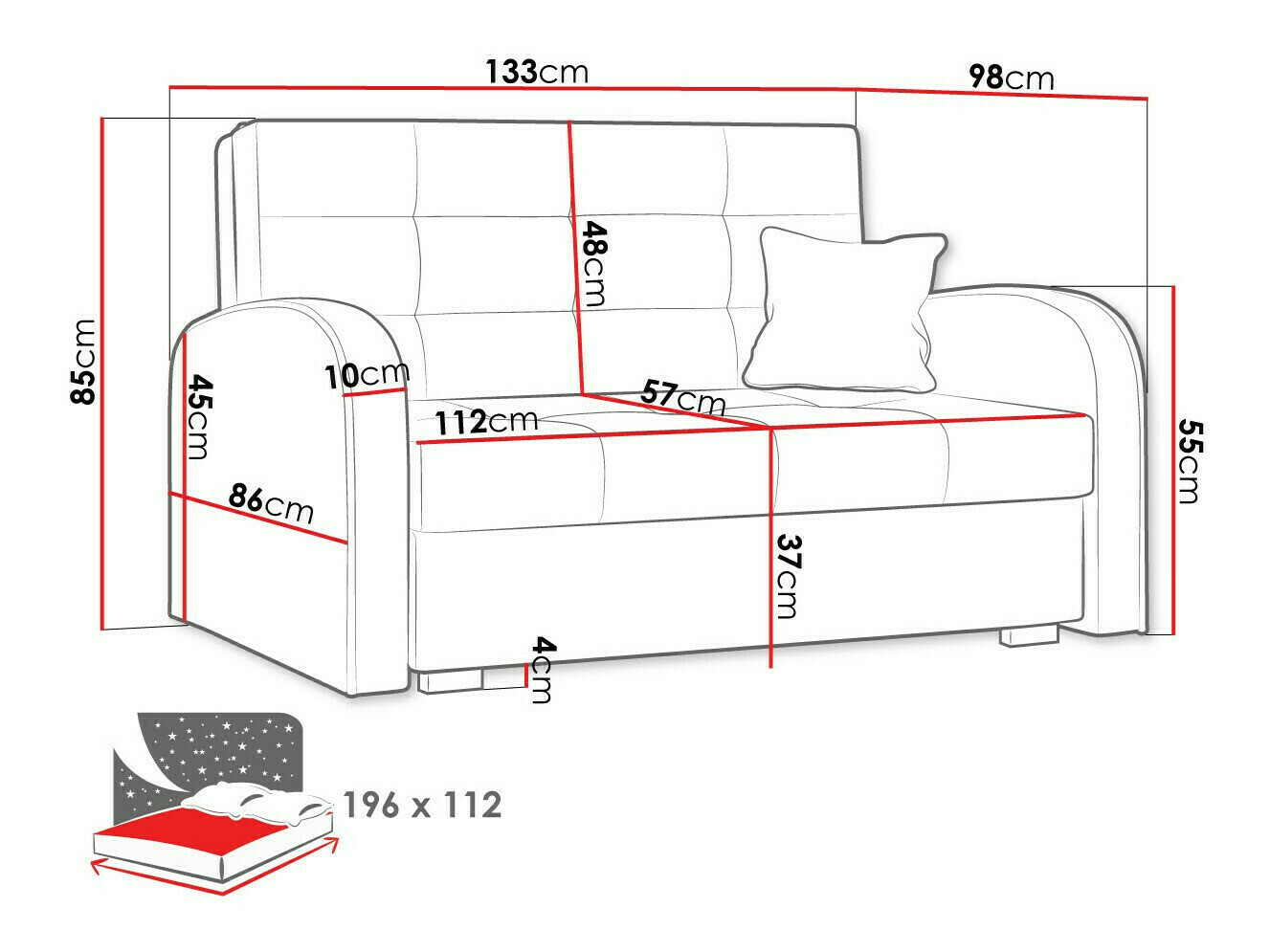 Sofa bed Silona II (Kronos 07)
