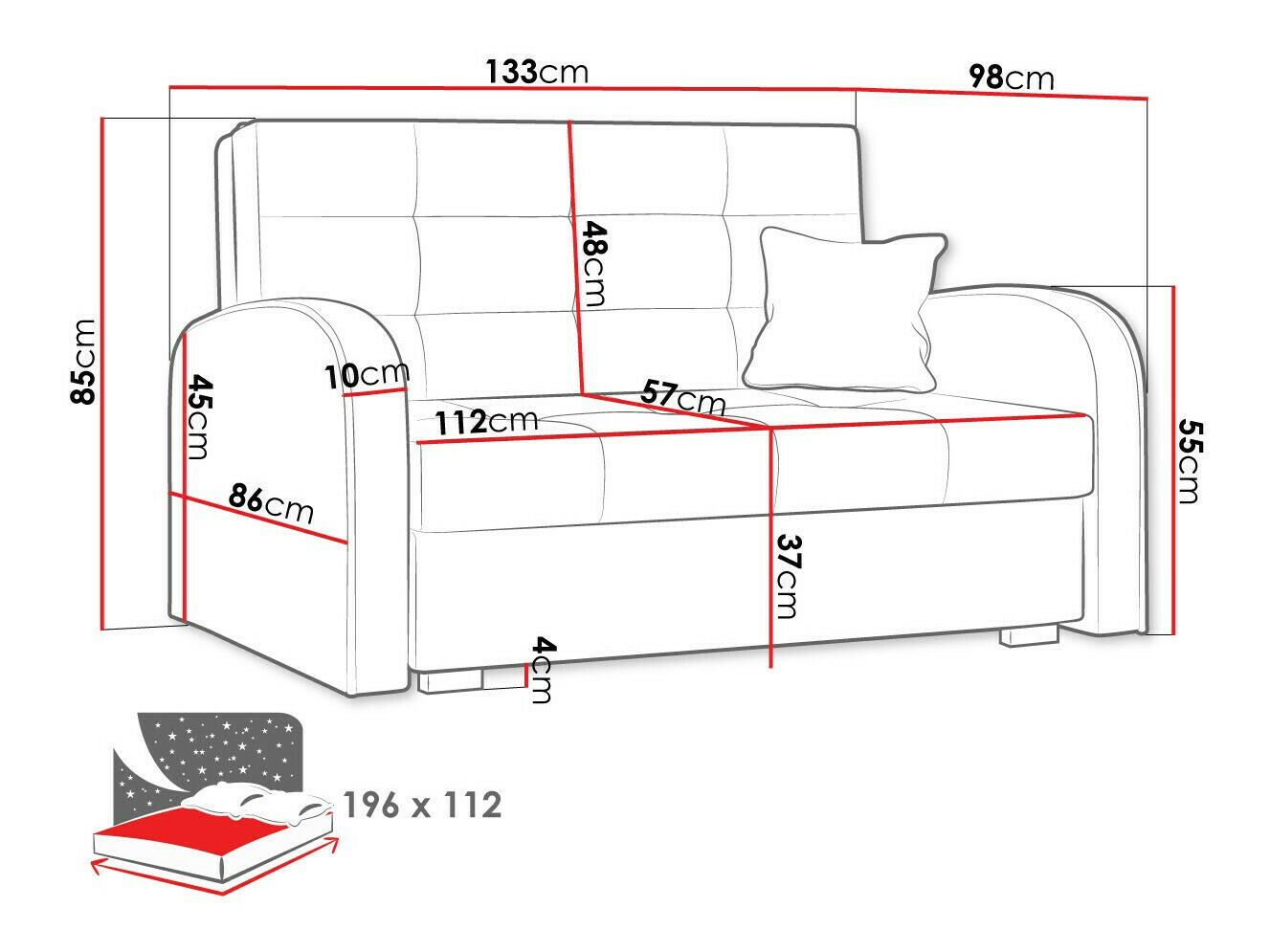 Sofa bed Silona II (Paros 03)
