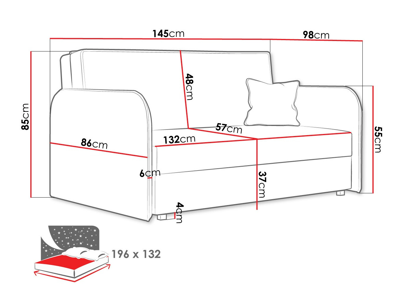 Sofa bed Lirael III (Mono 232)