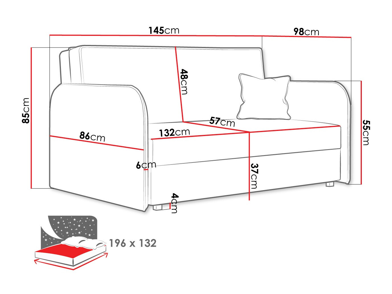 Sofa bed Lirael III (Mono 241)